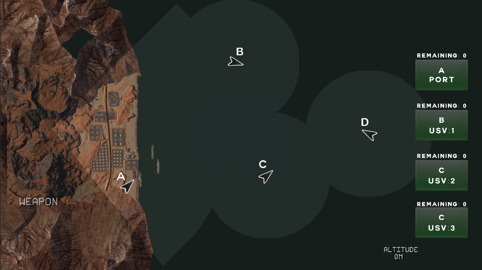 TARKUS tactical map with USV assets